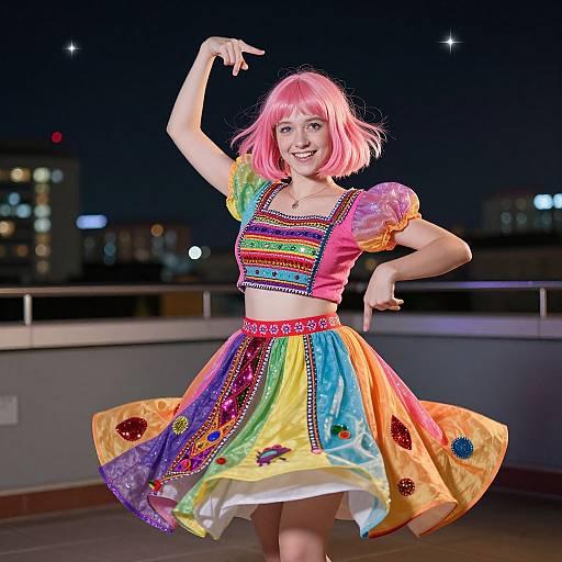 Whimsical Rainbow Dance Costume