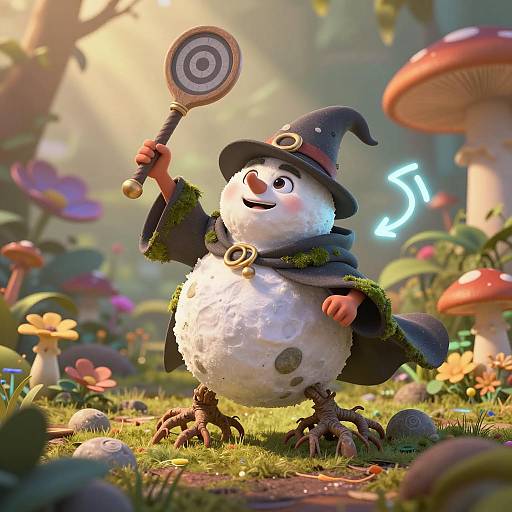Heroic Snowball Wizard in Enchanted Garden