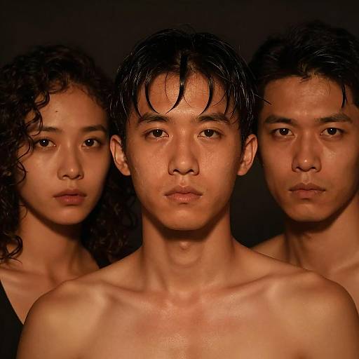 Intense Close-Up Portraits in Dramatic Lighting