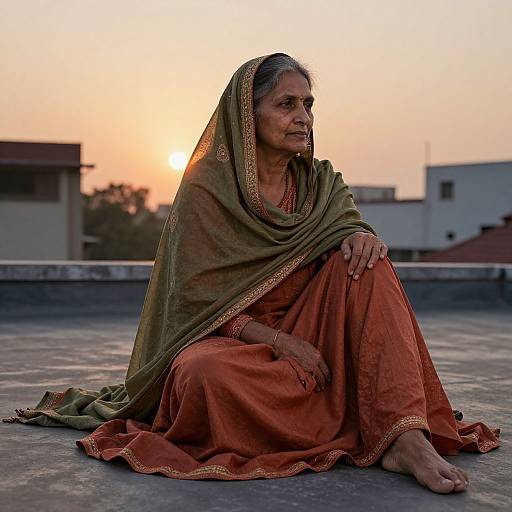 Grandmother in Earthy Shalwar Kameez