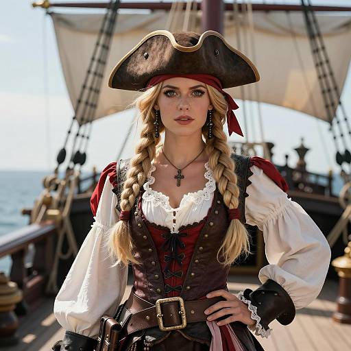 Vibrant Pirate Wench Portrait in Detail