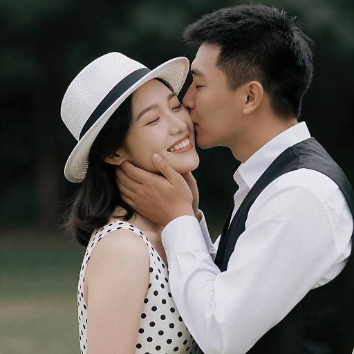 Intimate Moment: Smiling Couple Portrait