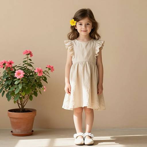 Young Girl with Flower and Ruffles