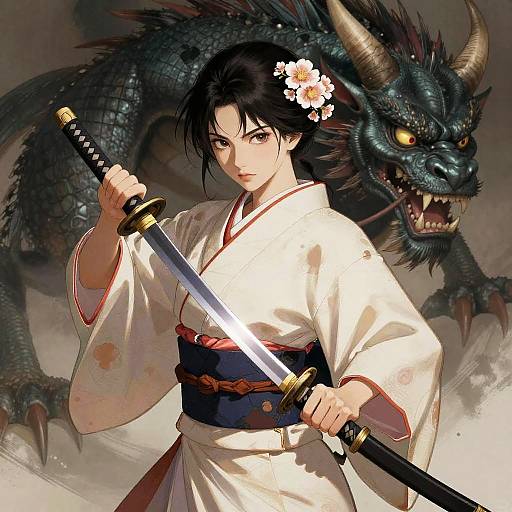 Cinematic Samurai Girl in Armor