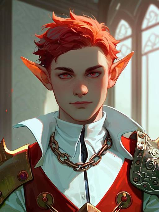 Vampire Boy with Pointy Ears and Armor