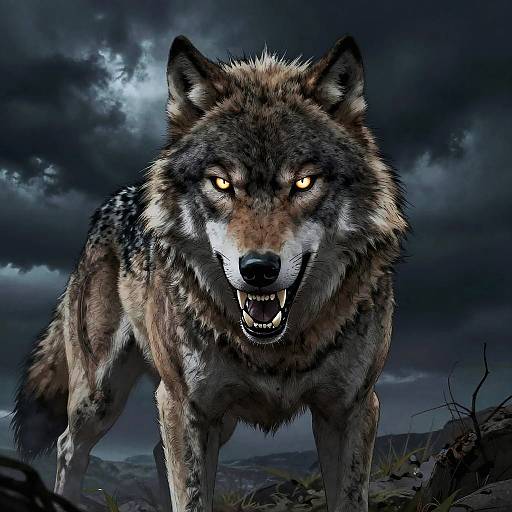 Evil Half-Human Wolf Hybrid