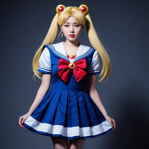 Woman in Sailor Moon Cosplay Costume