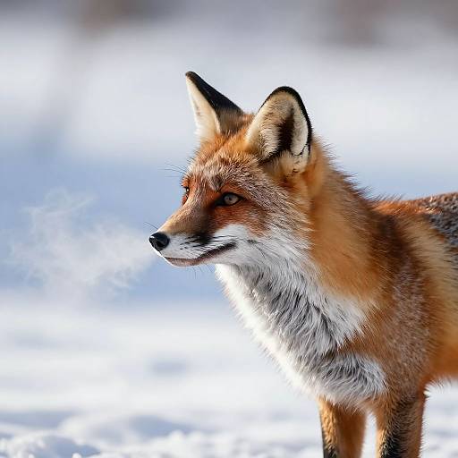 Photorealistic Fox in Snowy Landscape
