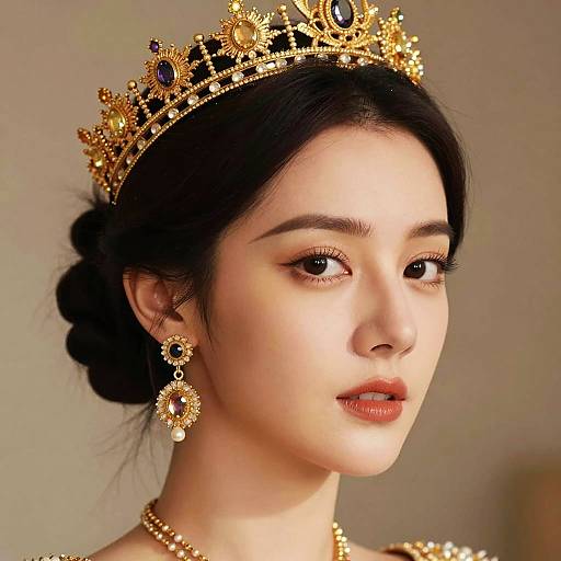 Regal Woman with Golden Crown