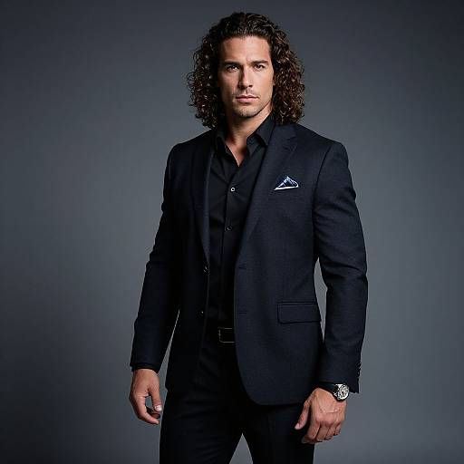 Confident Athletic Man in Stylish Suit