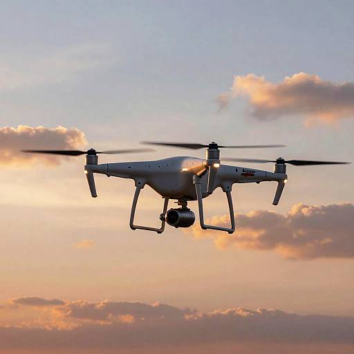 Sleek Twin-Engine Drone at Sunset