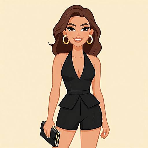 Stylish Woman in Elegant Evening Wear