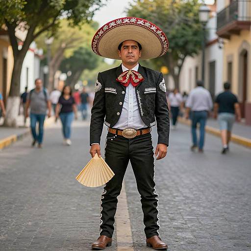 Vibrant Male Mariachi in Urban Scene