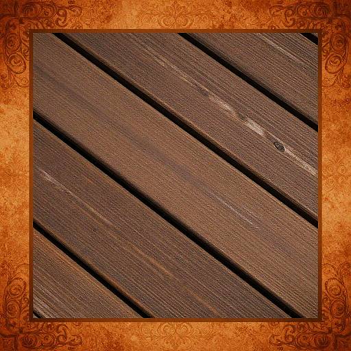 Worn Wooden Planks with Vintage Grunge Border
