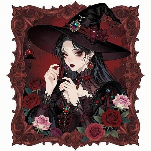 Gothic Witch in Dark Elegance