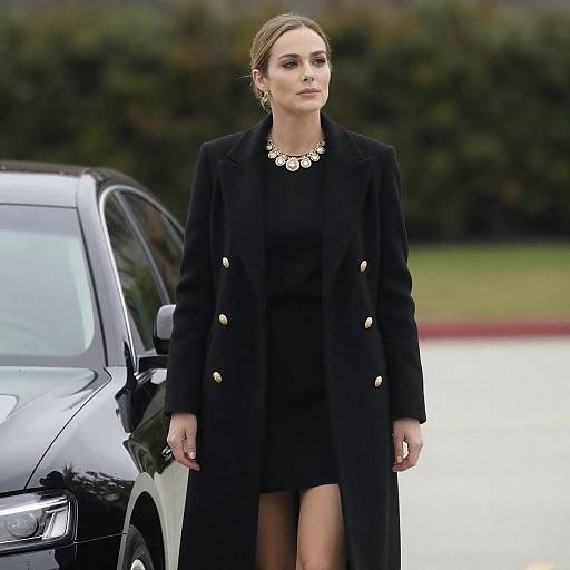 Elegant Woman by Black Car