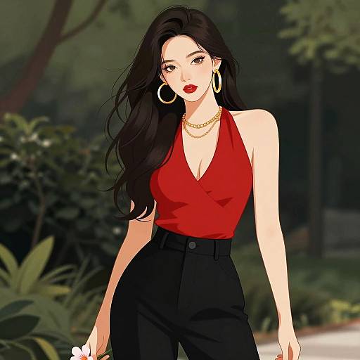 Confident Woman in Stylish Attire