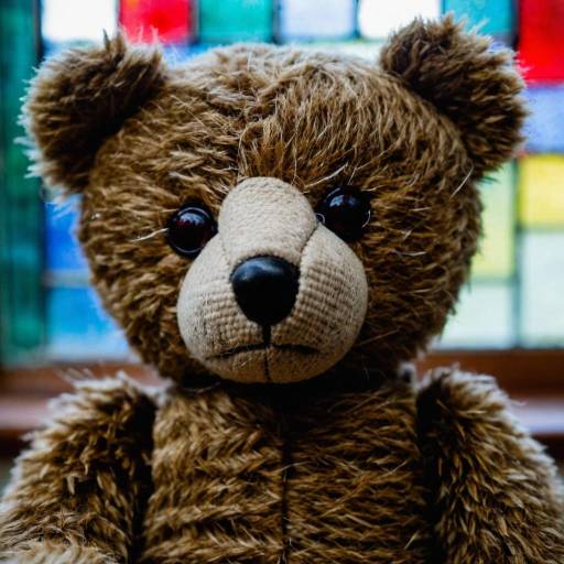 Blurry Teddy Bear with Red Eyes