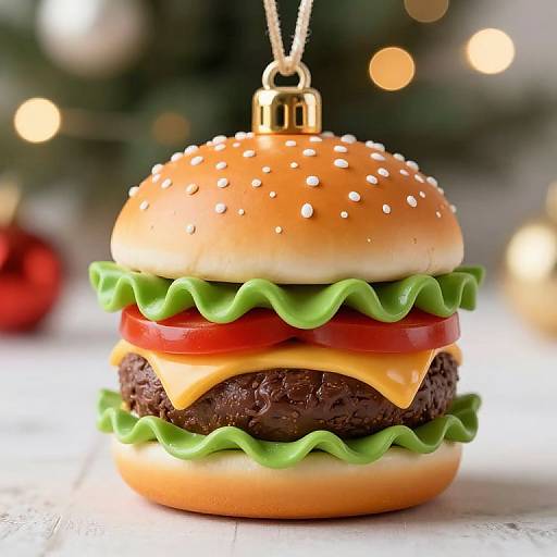 Photorealistic Burger Christmas Ornament