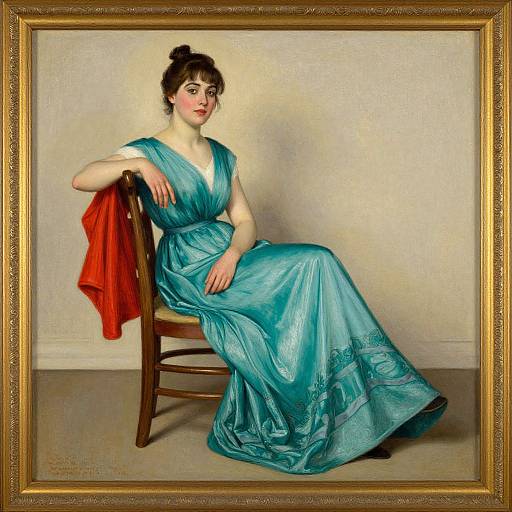 Graceful Woman in Teal Dress