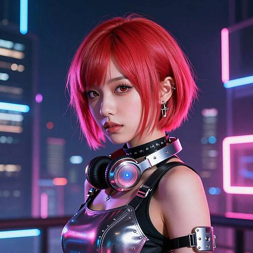 Futuristic Neon Cyberpunk Portrait