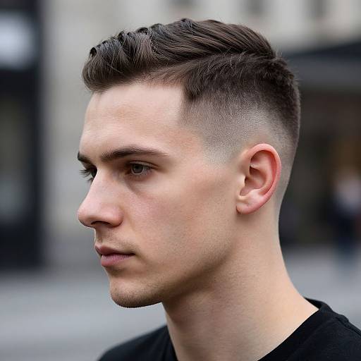 Modern Bowl Cut Fade Portrait