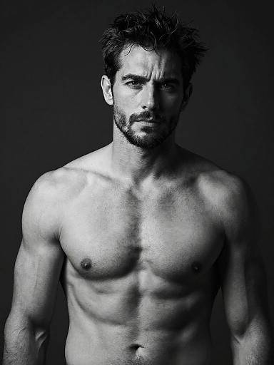 Dramatic Black and White Fitness Portrait