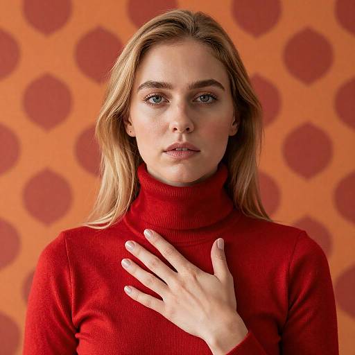 Vibrant Portrait of a Woman in Red