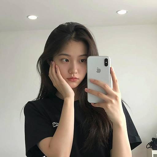 Selfie of a Young Woman in Bright Room