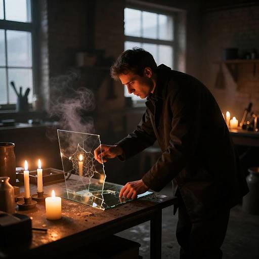 Mystical Workshop with Flickering Candles