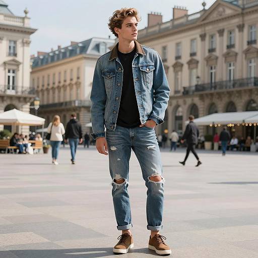 Urban Fashion: Stylish Young Man in City