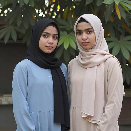 Portrait of Two Women in Hijabs