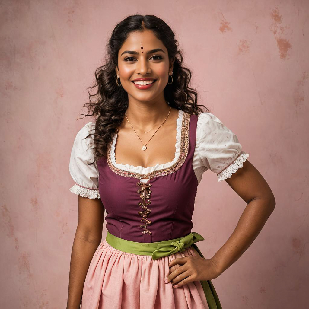 Cheerful Festival-Goer in Dirndl Attire