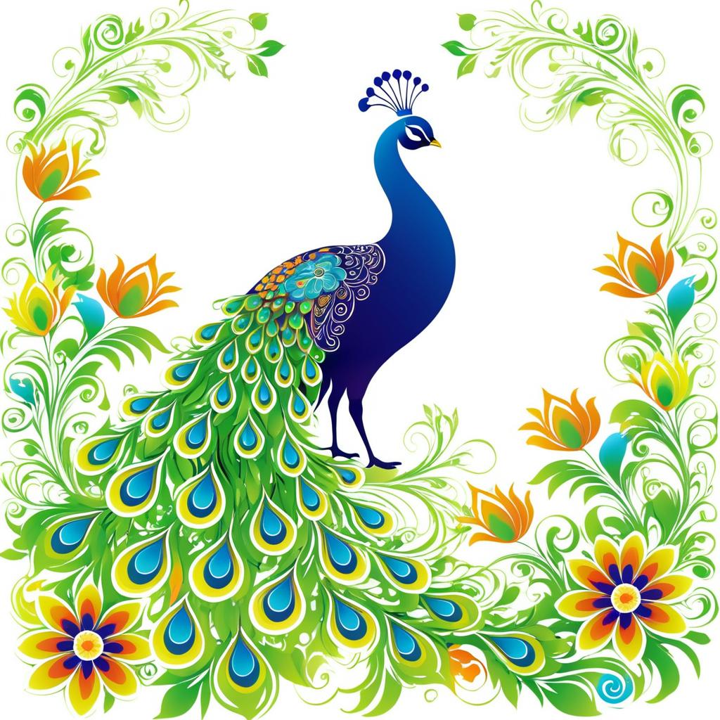 Vibrant Peacock Floral Design in Spring