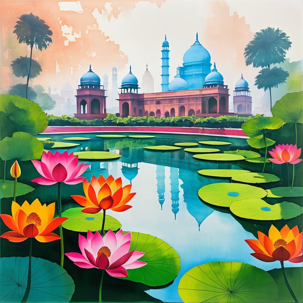 Translucent New Delhi Landscape in Art Styles