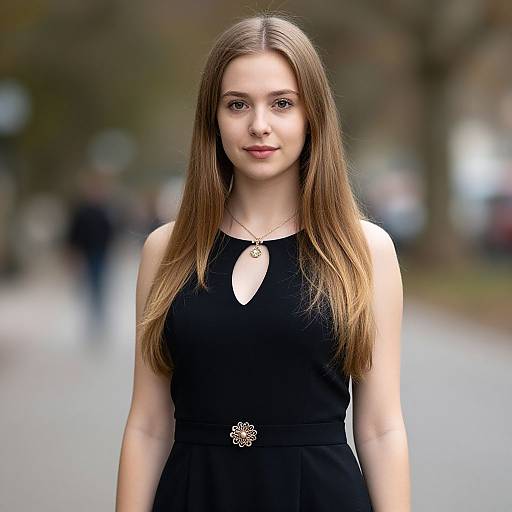 Blonde Woman in Black Lengha