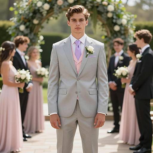 Elegant Young Man in Wedding Attire