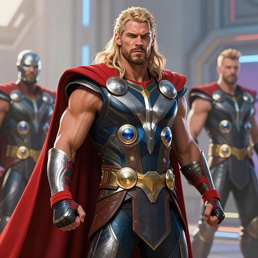Digital Artwork of Thor in Sci-Fi Armor