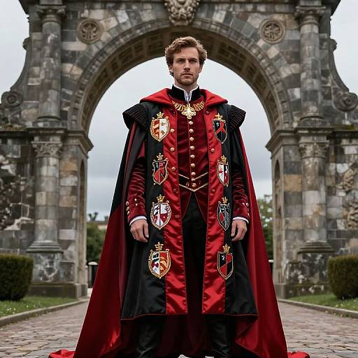 Nobleman's Red and Black Silk Coat