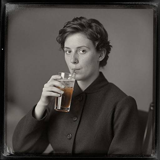 Vintage Tintype Ice Tea Portrait