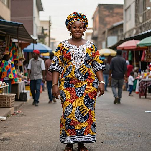 Confident African Woman in Vibrant City
