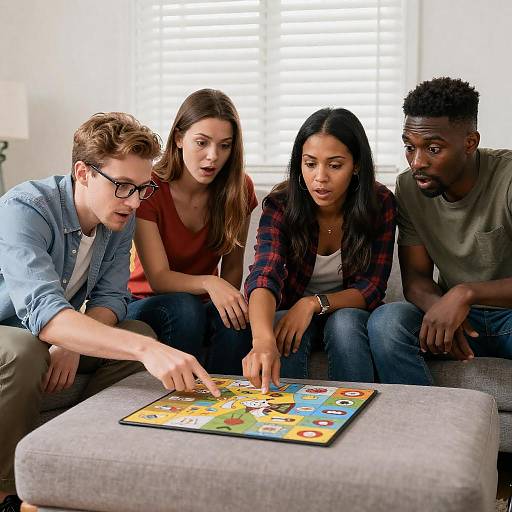 Game Night Fun in a Cozy Living Room