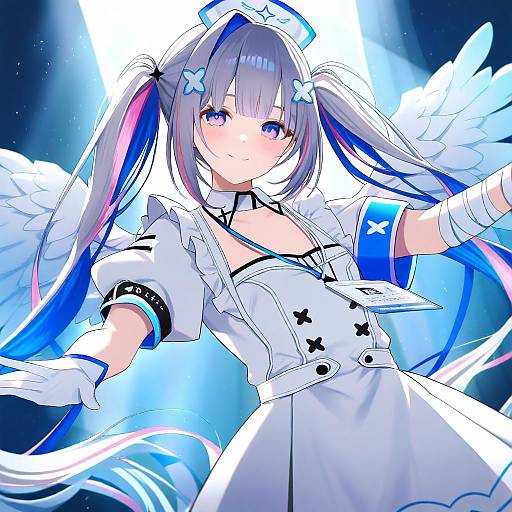 Illustration of Amane kanata (nurse), hololive in the style of Isuka