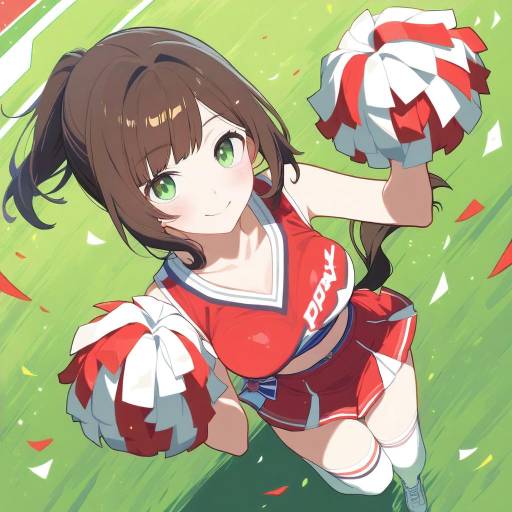 Dynamic Cheerleader in Action