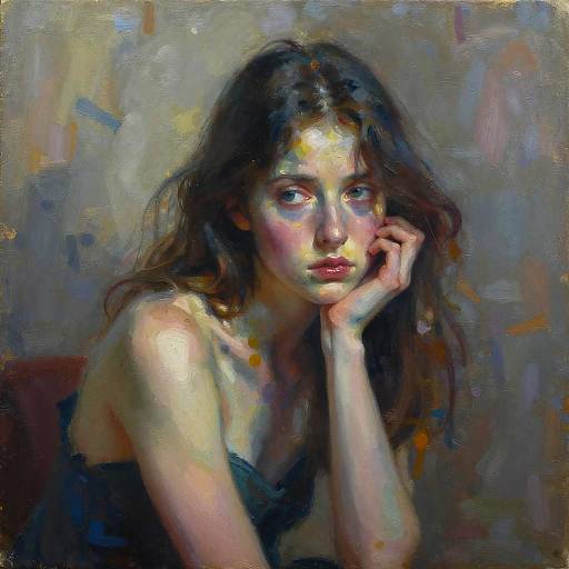 Avant-Garde Melancholic Woman Portrait
