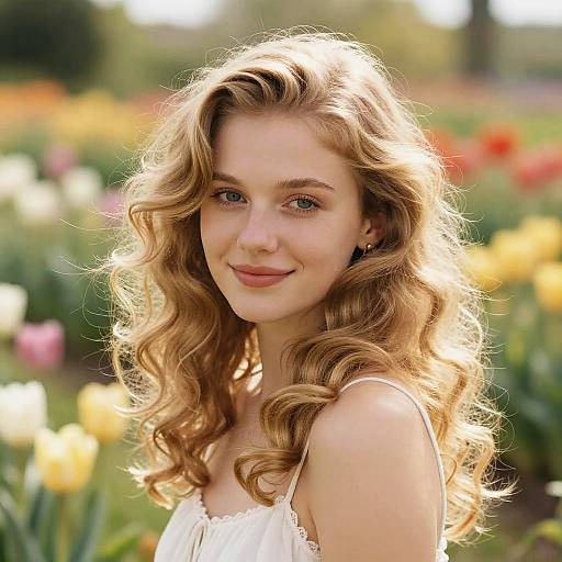 Dreamy Portrait in Blooming Garden