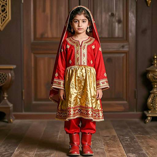 Elegant South Asian Girl in Punjabi Costume
