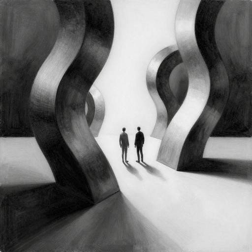 Twisted Metallic Forms, Two Small Figures