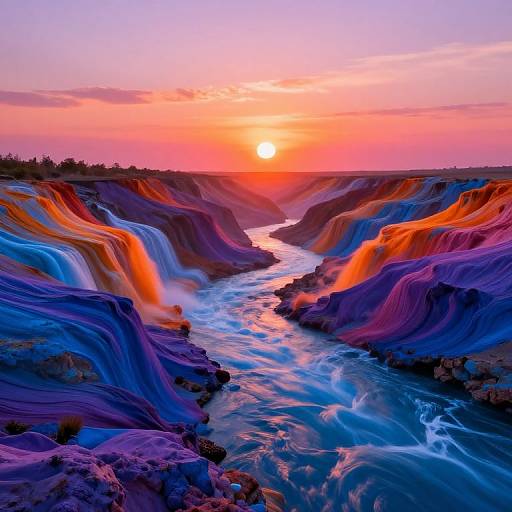 Surreal Vibrant Color Cascade
