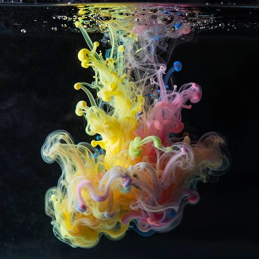 Turbulent Ink Explosion in Water
